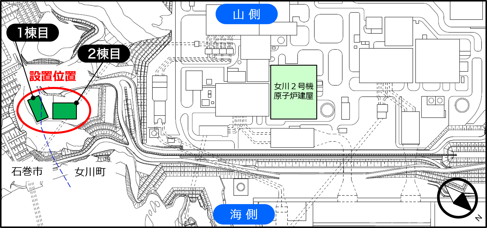 写真:乾式貯蔵施設の設置位置