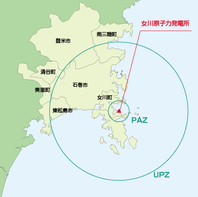 原子力災害対策を重点的に実施すべき地域